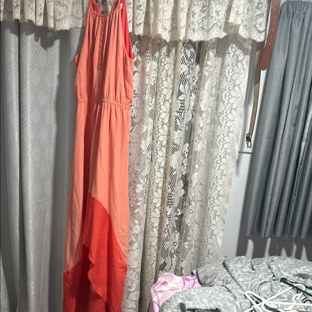 Sugarlips Coral and Red Maxi Dress